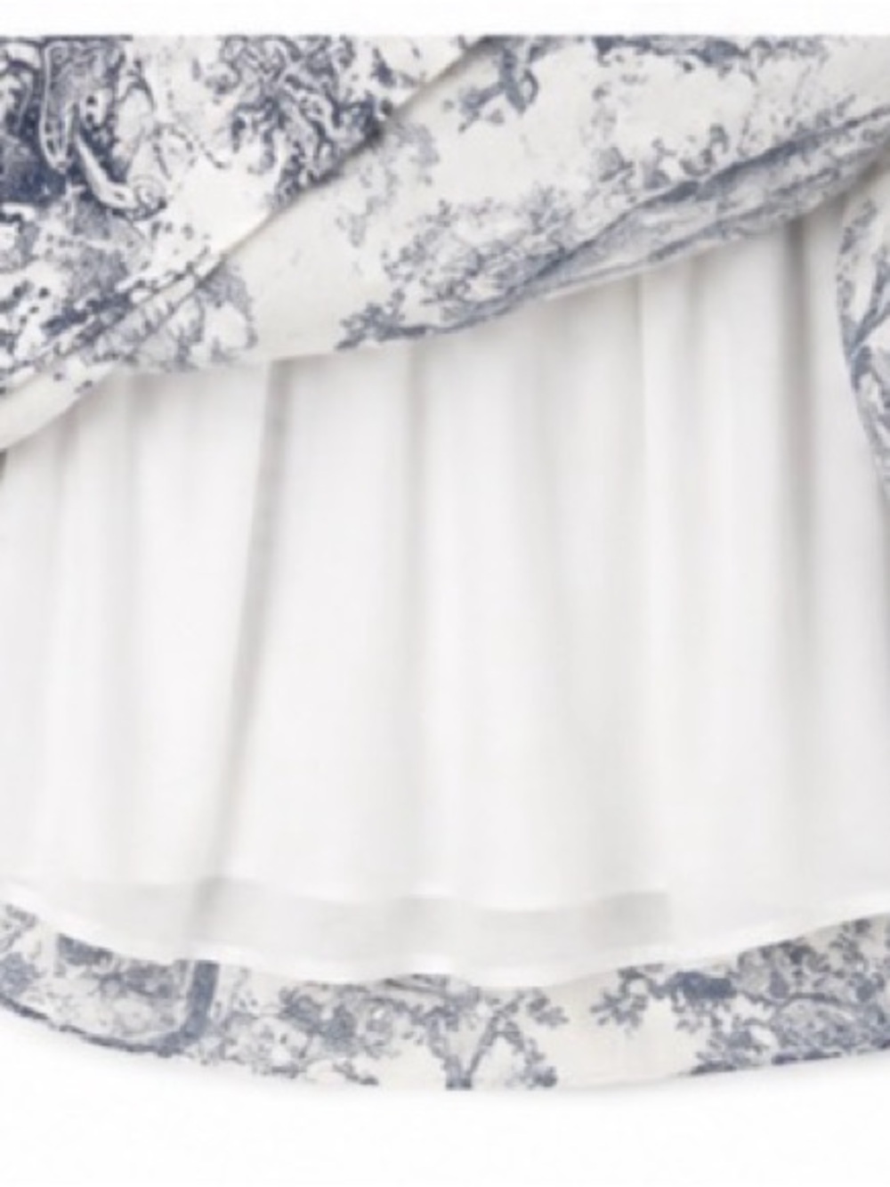 COMMENSE NWT Navy Toile Animal Print Tiered Midi Skirt XS - Picture 5 of 6